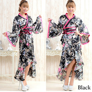 日本传统正装棉麻振袖印花和服浴衣cos直播服装，动漫影楼写真