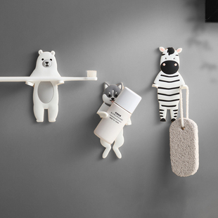动物挂钩卧室墙壁少女卡通可爱强力粘胶钥匙收纳日式创意壁挂冰箱