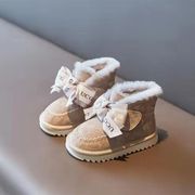 2024冬季女童雪地靴加绒保暖棉靴防滑软底公主，短靴子儿童宝宝