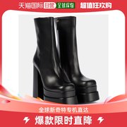 香港直邮潮奢 Versace 范思哲 女士Intrico 皮质防水台短靴