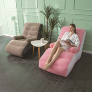 充气懒人沙发 户外植绒沙发椅便携午休床创意S形躺椅影楼