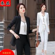 白色西装外套女气质，显瘦职业套装秋冬韩版小个子，长袖小西服