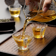 锤纹玻璃小号h品茗杯加厚耐热家用日式功夫茶小杯子单个主人杯茶