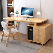 全实木书桌书柜一体现代简约台式电脑桌转角办公桌学生写字桌