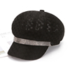 韩版八角帽子女夏季透气网帽蕾丝，镂空亮条贝雷帽休闲遮阳防晒帽