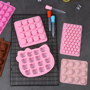 儿童硅胶qq糖模具卡通造型手工，巧克力糖果不粘果冻，布丁白凉粉(白凉粉)模型