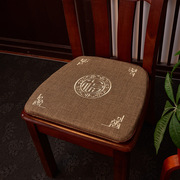 新中式亚麻坐垫椅垫饭桌座垫，餐椅垫餐桌椅子，垫马蹄形凳子垫子防滑