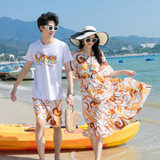 沙滩裙女海边度假超仙情侣装夏装，套装海南三亚泰国旅游穿搭拍照服