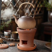 复古大号陶瓷烧水壶单个提梁粗陶壶，电陶炉碳炉围炉煮茶壶家用
