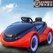 儿童电动车科幻四轮闪光遥控汽车可坐人男女小孩玩具充电摇摆童车