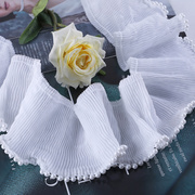 窗帘花边立边带珠子绣花洛丽塔领口袖口拼接水溶白色蕾丝花边M-25