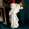 欧式复古做旧白色少女，天使装饰品摆件美式树脂人物，雕像小摆设礼物