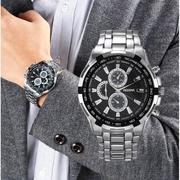 钢带男士商务运动手表机械腕表学生潮流镂空全防水男款石英手表