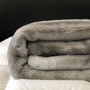 轻奢水貂绒毛毯高级感兔毛绒冬季加厚盖毯珊瑚绒沙发毯子双面加绒