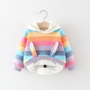 女宝宝春秋装加绒卫衣0-1-2岁婴儿衣服3儿童韩版上衣洋气女童外套