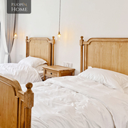 美式法式白橡木儿童床单人床女孩公主床实木床1.2米男孩北欧卧室