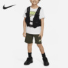 Nike/耐克夏季小童法式运动T恤短裤套装FQ0565-325