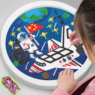 宇航员钻石贴画儿童手工，diy材料包点钻粘贴益智玩具男孩礼物