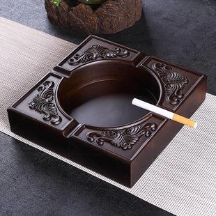 黑檀实木烟灰缸大号，带盖烟灰缸创意个性潮流，中式复古客厅家用定制