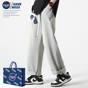 NASA GAVK2023春秋季牛仔裤子男百搭情侣潮牌运动宽松潮流长裤子