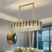 品卡心餐厅吊灯长方形水晶灯，创意个性后现代简约吧台饭厅餐桌客厅