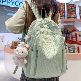 日本双肩包女2024初中生，书包大容量背包轻便妈咪包包旅行包