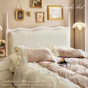 法式实木床白色现代简约主卧室1.8米双人床北欧奶油风公主床女生