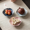 复古禅意陶瓷茶点盘，中式创意莲花点心盘，精致家用水果干果小碟子