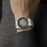 瑞士冠琴手表男士全自动机械表双日历时尚商务夜光防水精钢带腕表