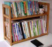 简约两层桌面书架置物架学生简易书柜桌上书架竹多层小型书架儿童