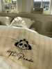60s天丝刺绣小熊猫丝滑裸睡莱赛尔纤维条纹四件套被套床单1.5m1.8