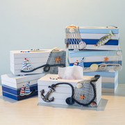 地中海工艺装饰品木质摆件地中海风格纸巾盒抽纸盒海星