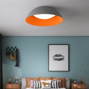 轻奢北欧时尚卧室吸顶灯现代简约书房设计师儿童房圆形LED铝材灯