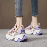 法国设计款「超显高！显腿长！显瘦！欧洲站紫色星星拼色老爹鞋