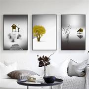 客厅装饰画沙发背景墙挂画现代简约北欧风格墙画风景创意黑白壁画