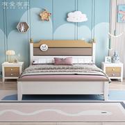 美式实木儿童床，男女孩单人床公主床，1.2米1.5米小户型储物床儿童床