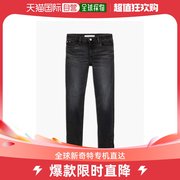 香港直邮潮奢 Calvin Klein Jeans 女童MR 裂缝光亮黑色紧身裤童