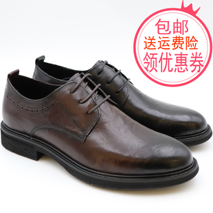 哈森2023春男鞋MS34023商务皮鞋商场舒适正装德比鞋