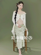 影楼孕妇拍照服装复古中国风，旗袍中式古风，孕妈旗袍艺术照摄影礼服