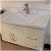 欧式风格pvc浴室柜一体陶瓷盆卫浴柜，洗手盆洗脸盆带镜灯80*46