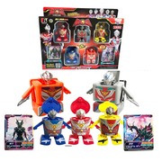 超人奥特曼怪兽桶变形玩具彩盒7只装变形玩具模型儿童礼物
