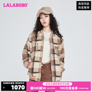 美拉德LALABOBO冬春款O型单中长款毛绒外套女LBCC-WSDR17