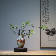 陶瓷桌面手绘小花瓶摆件新中式现代家居玄关茶桌博古架民宿装饰品