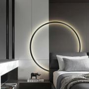 壁灯极简个性创意圆环卧室床头灯，现代简约led客厅沙发背景墙灯具