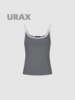 UR AX2024夏季女装打底外穿撞色修身圆领吊带背心上衣UWJ440015