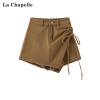 拉夏贝尔lachapelle高腰，抽绳牛仔半身，裙裤女夏季设计感不规则