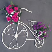 复古铁艺自行车装饰花架子花篮，壁挂墙上悬挂阳台花架挂式多层挂件