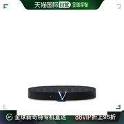 欧洲直邮louisvuitton路易威登帆布黑色，小牛皮对比染色皮带