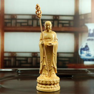 黄杨木雕摆件地藏王菩萨，家居装饰供奉客厅佛像招财实木工艺品把玩