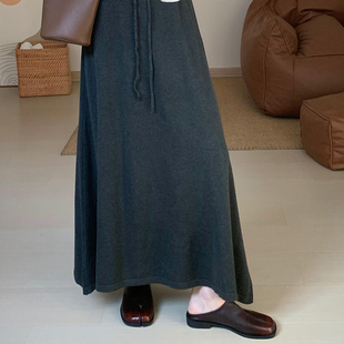 秋季保暖舒适羊绒针织半裙2023韩版收腰显瘦中长款半身裙女